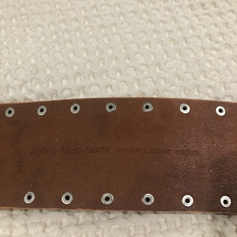 Calvin Klein Tan Leather Studded Belt Sz.‎ M
